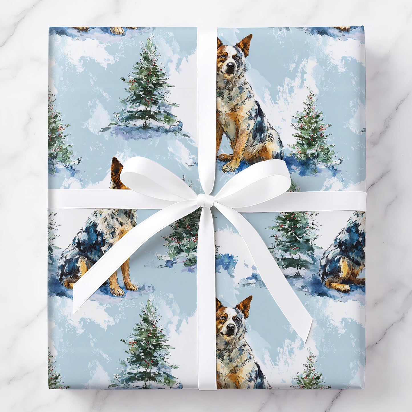 Aussie Heeler Winter Scene