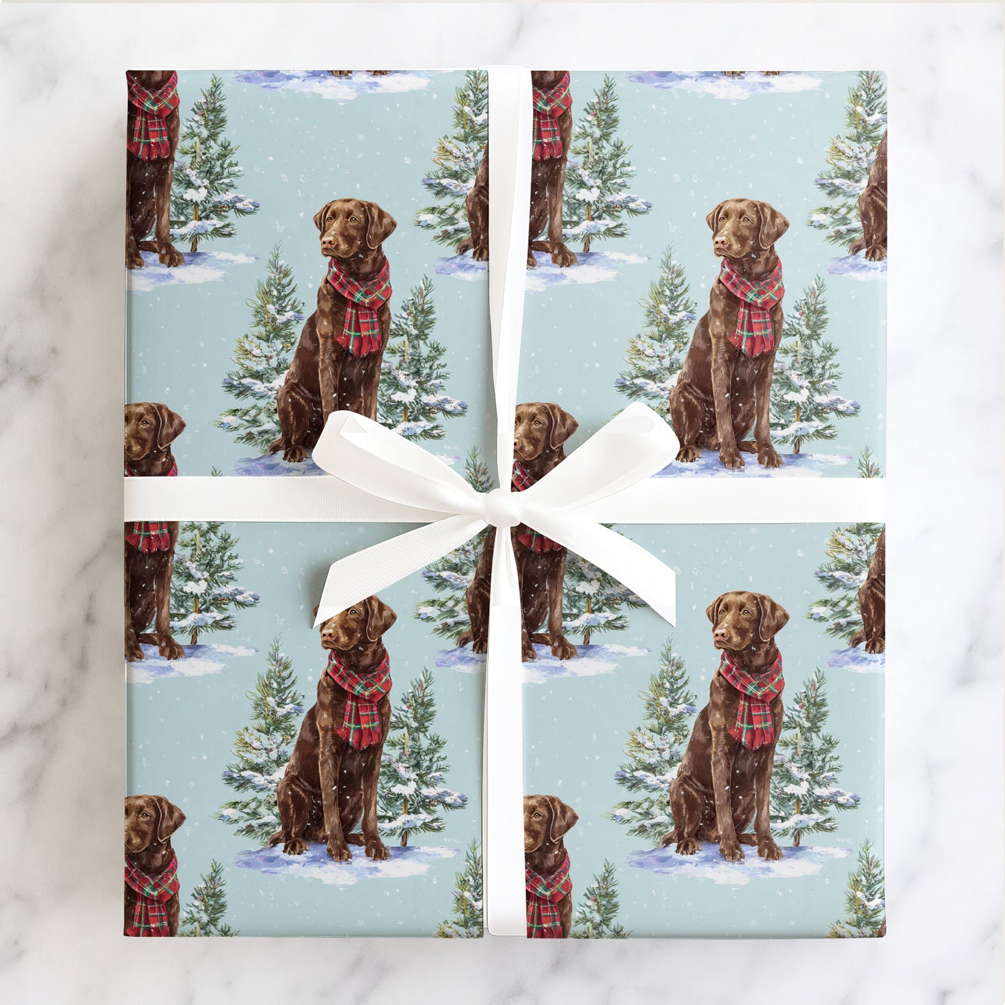 Labrador and Pine Trees