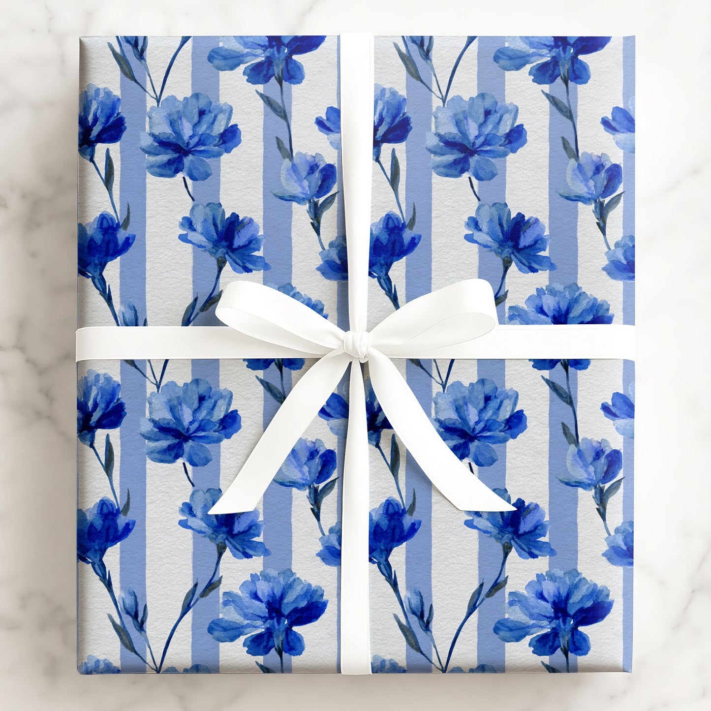 Navy Stripe Blooms