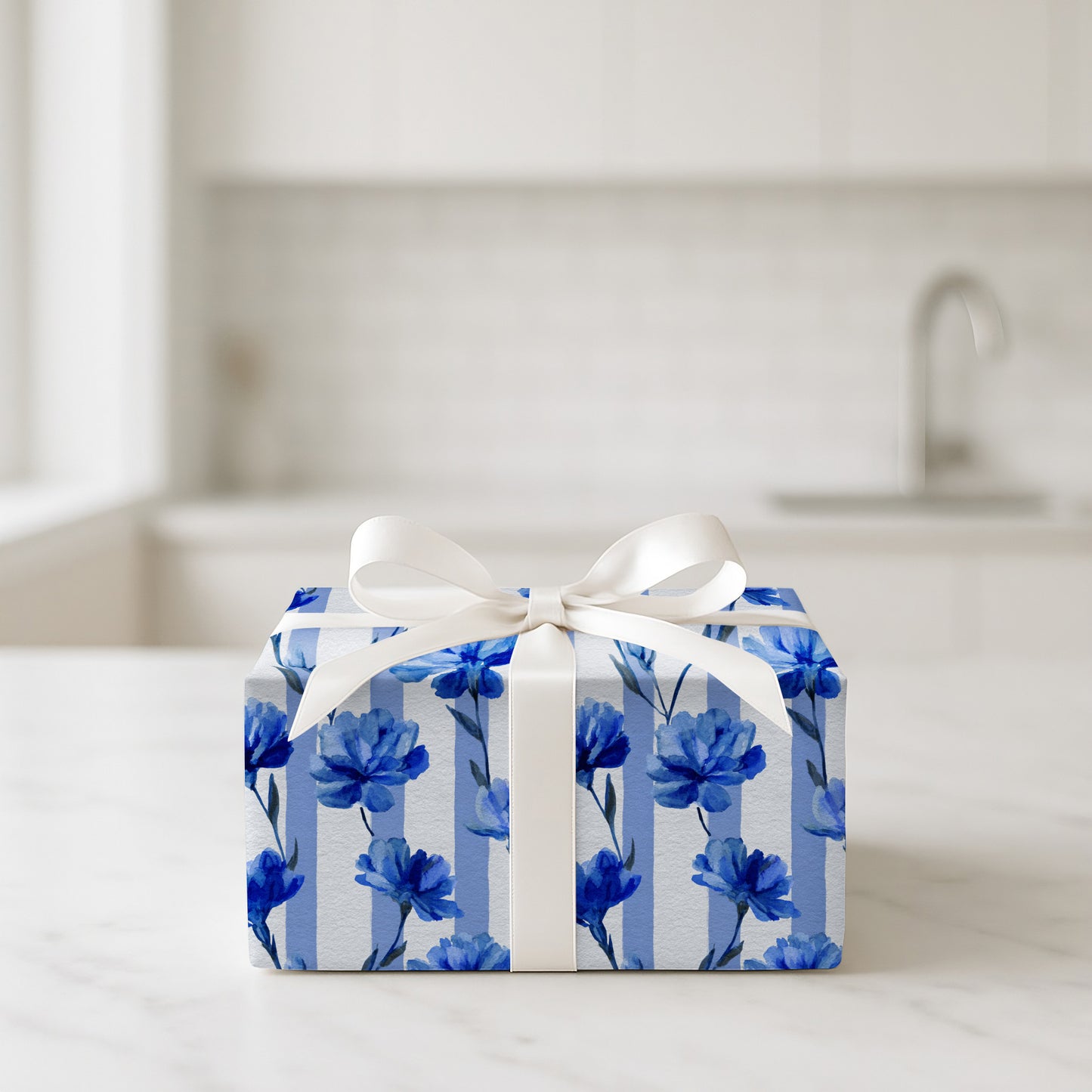 Navy Stripe Blooms