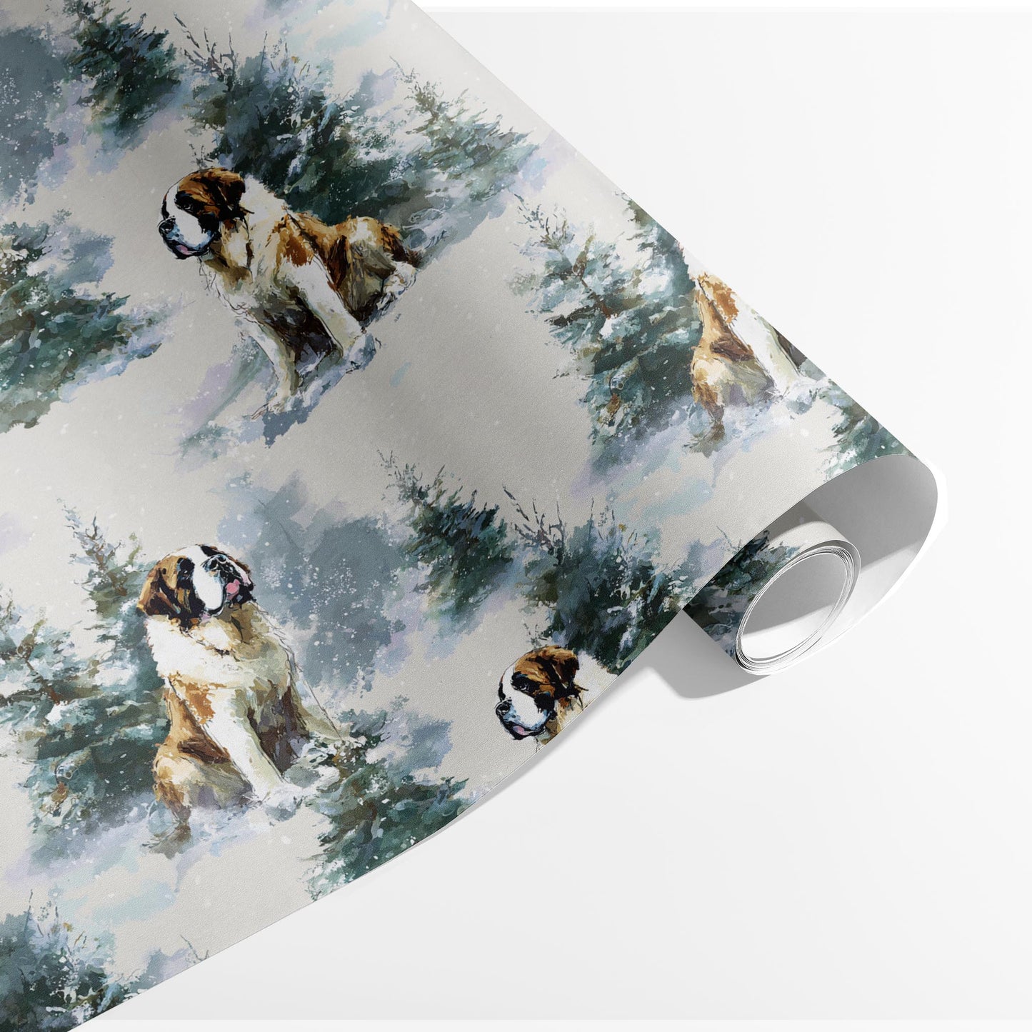 Saint Bernard in the Snow