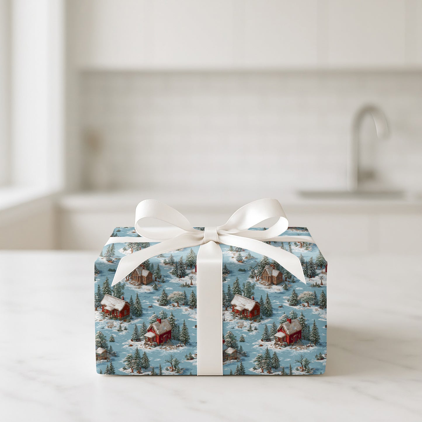 Snowy Village Timepiece