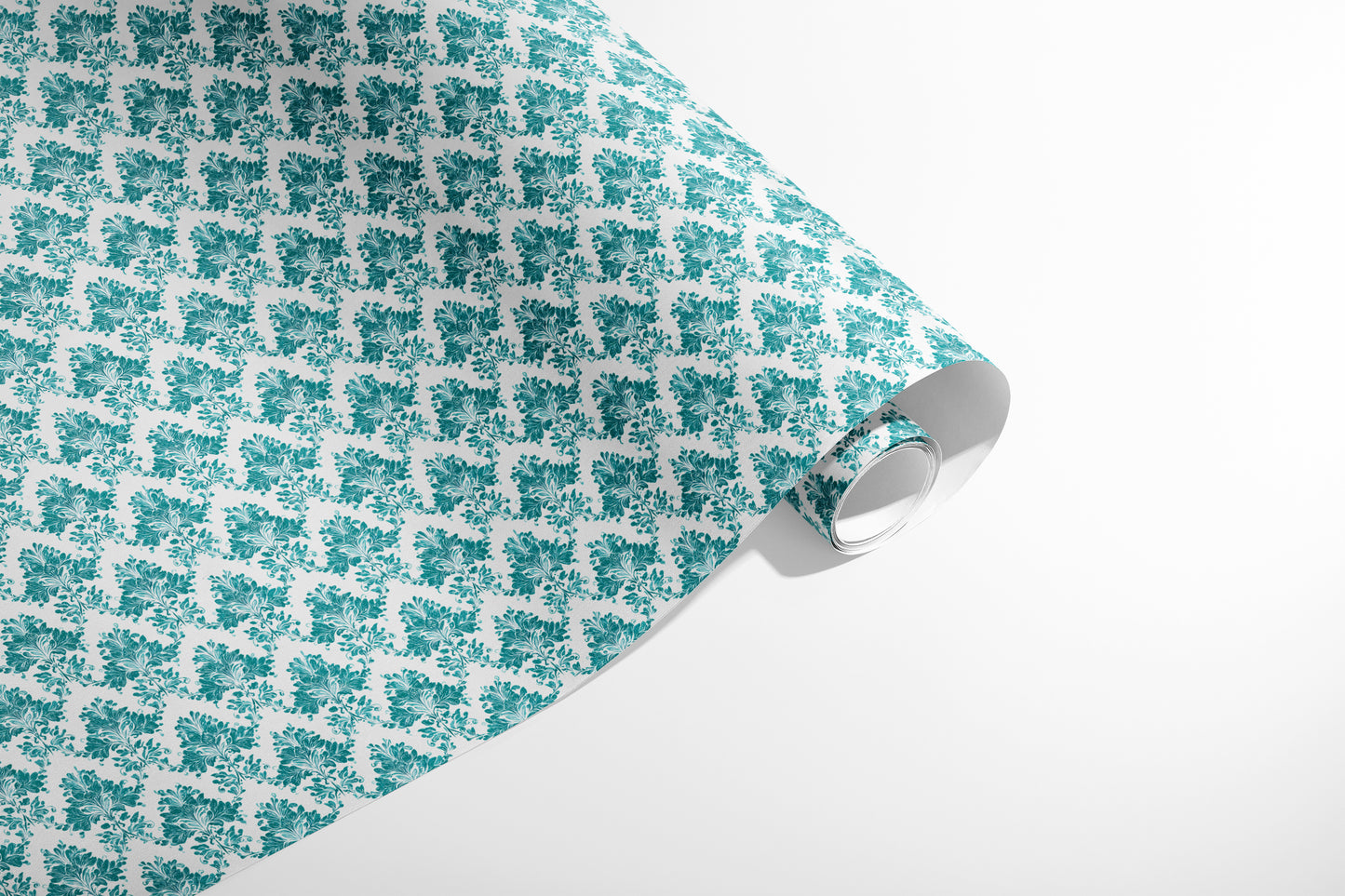 Teal Damask