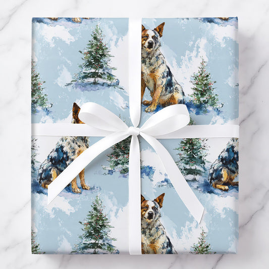 Aussie Heeler Winter Scene