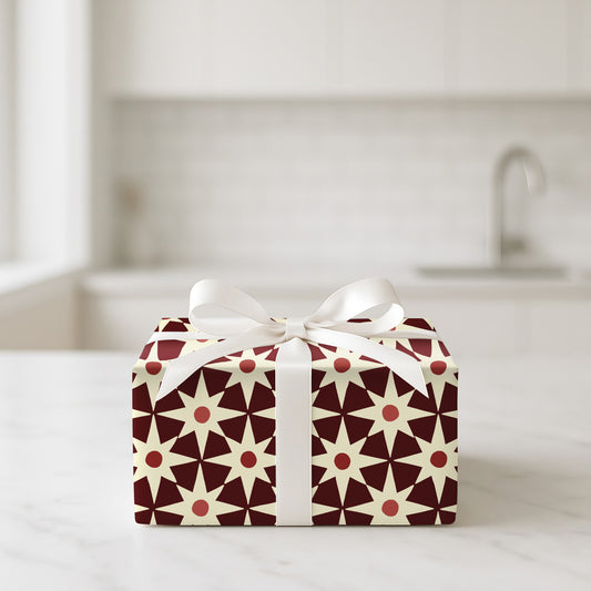 Crimson Starburst Tiles