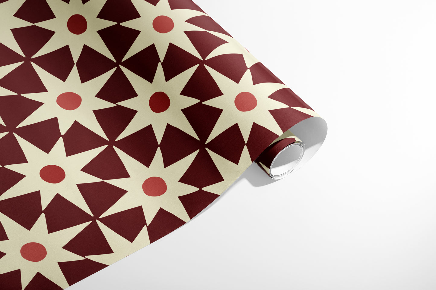 Crimson Starburst Tiles