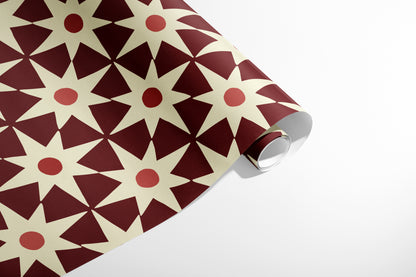 Crimson Starburst Tiles