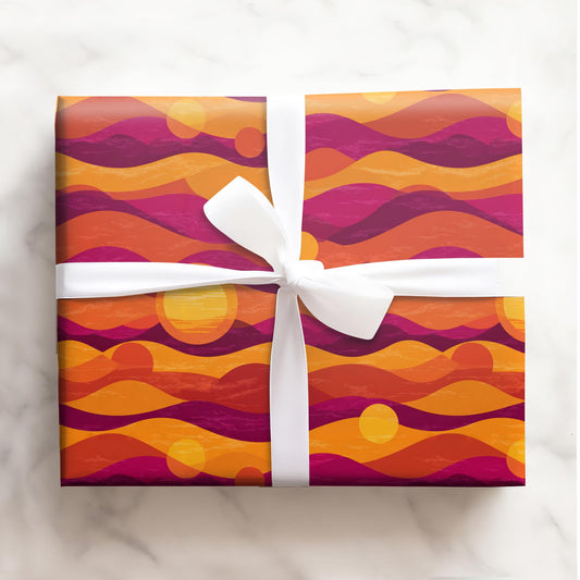 Crimson Sunset Waves