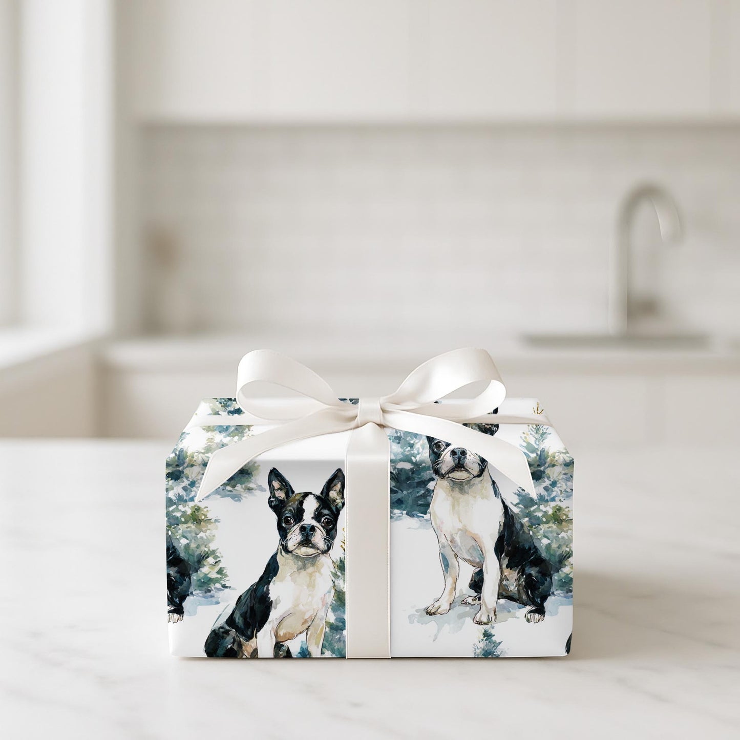 Frosty Boston Terrier