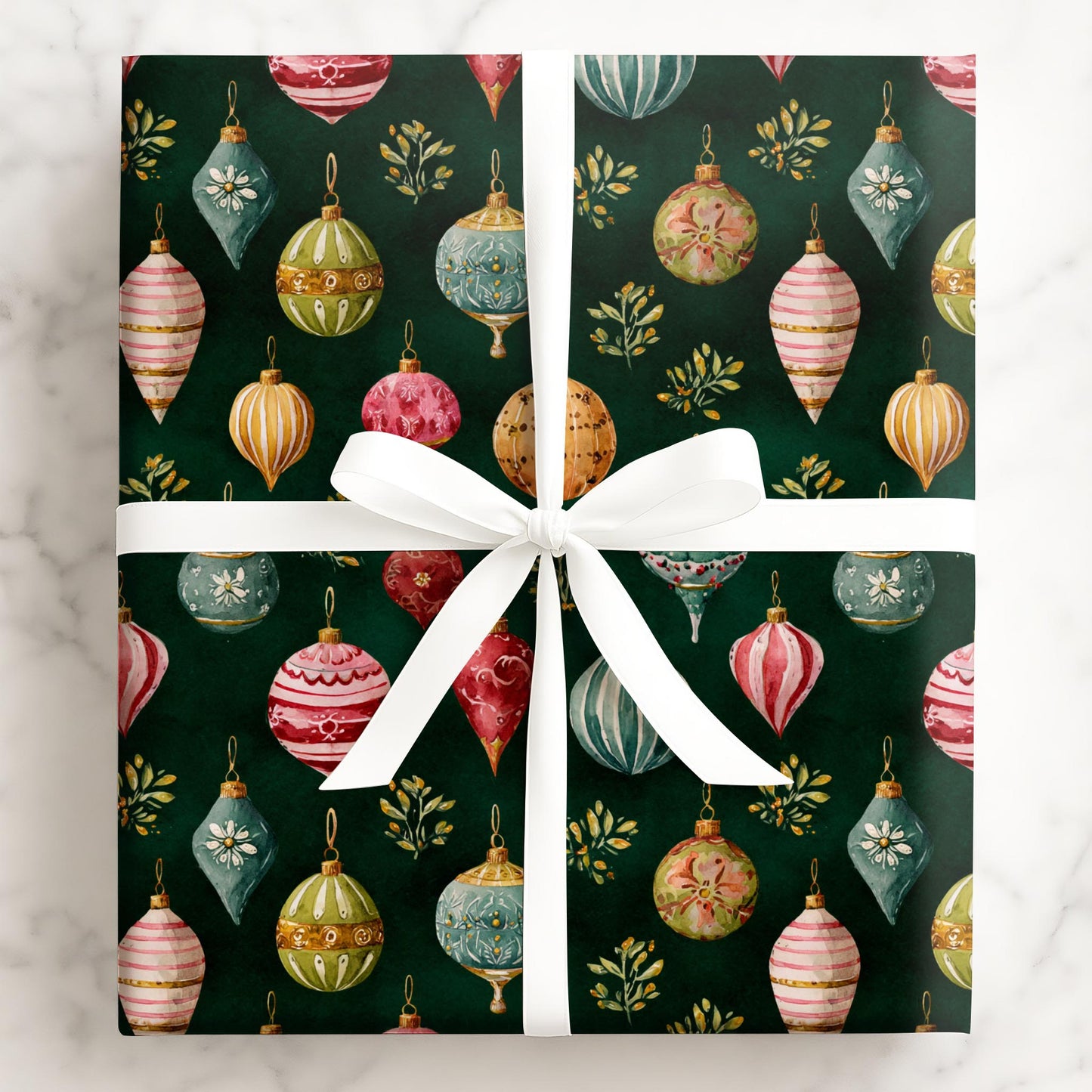 Golden Evergreen Ornaments