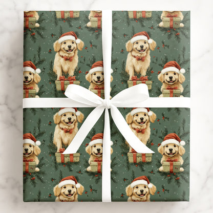 Golden Santa Paws