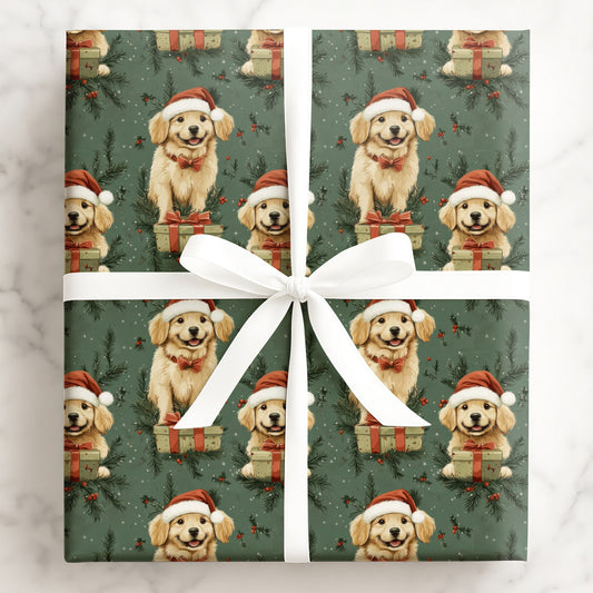 Golden Santa Paws