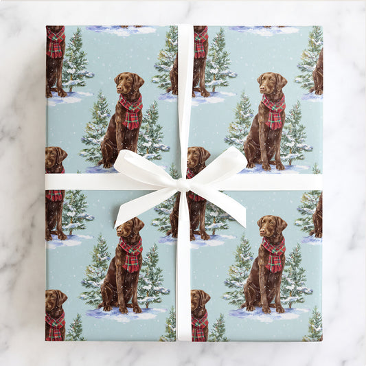 Labrador and Pine Trees
