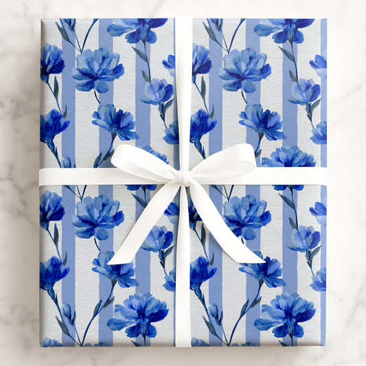 Navy Stripe Blooms