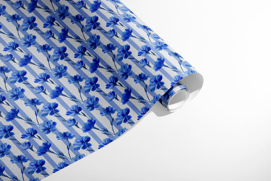 Navy Stripe Blooms