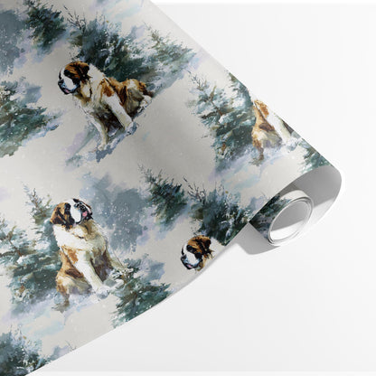 Saint Bernard in the Snow
