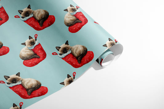 Sleepy Siamese in Christmas