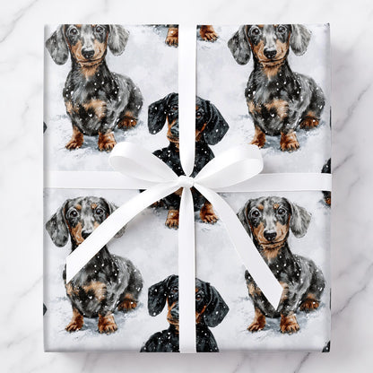 Snow-Kissed Dachshunds