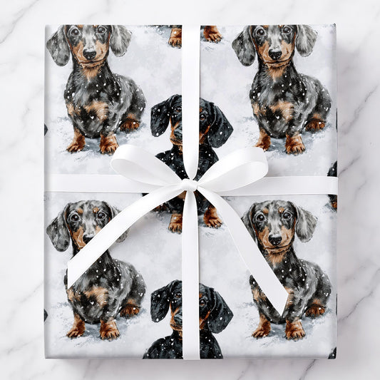 Snow-Kissed Dachshunds