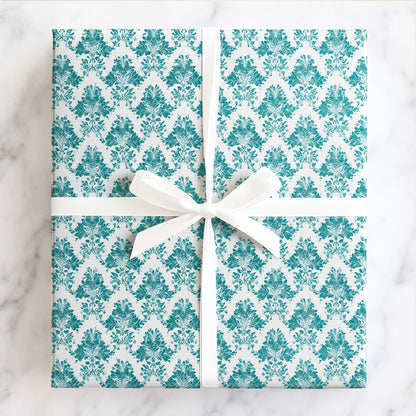 Teal Damask