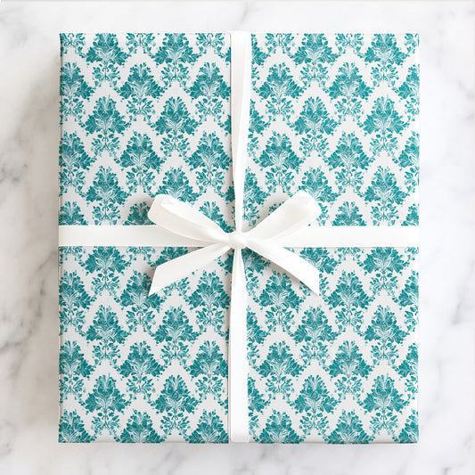 Teal Damask