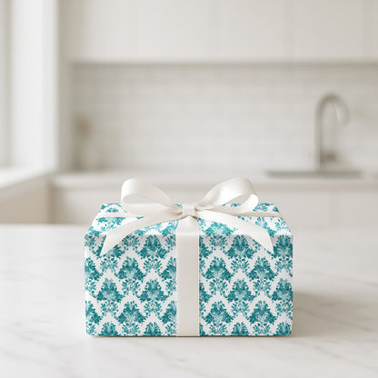 Teal Damask