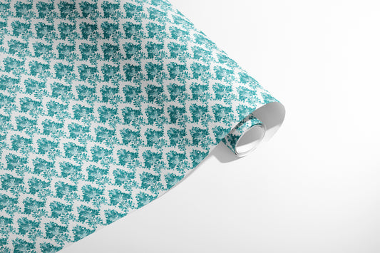 Teal Damask